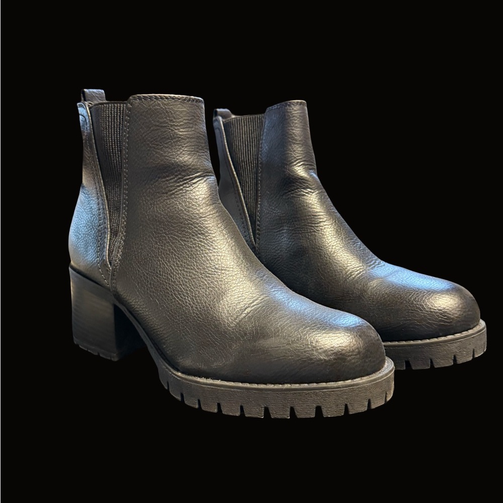 Black Leather Ankle Boots